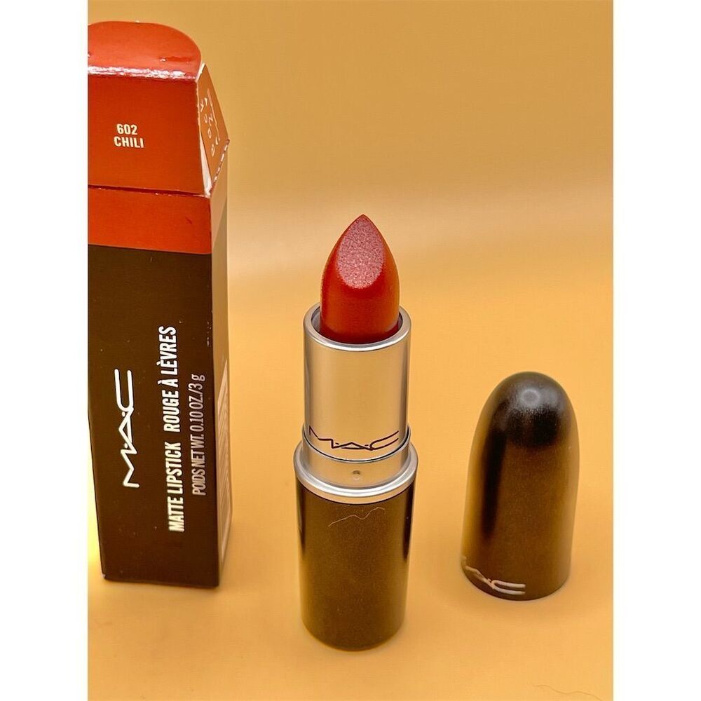 MAC Matte Lipstick Chili Warm Brick Red High Pigmentation 0.10 oz
